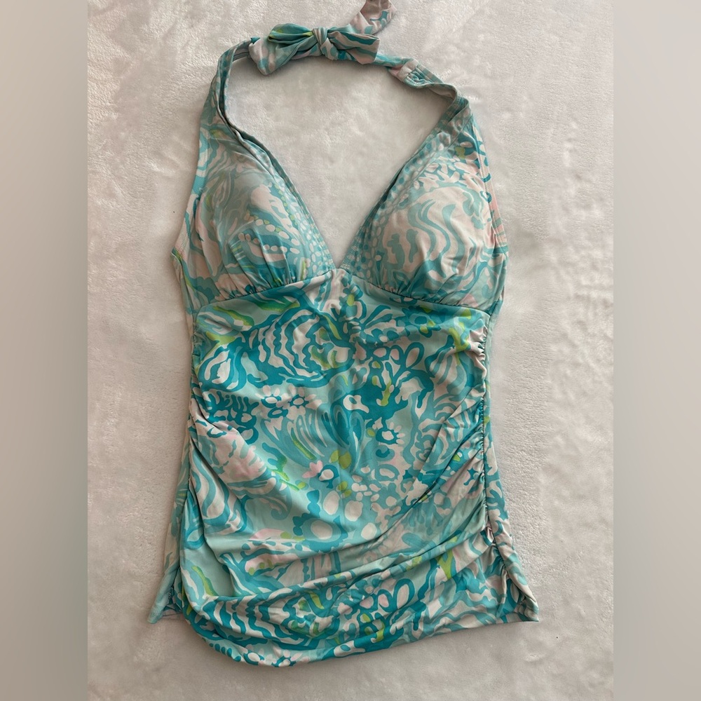 Lilly Pulitzer Aqua and Pink Swimsuit Top